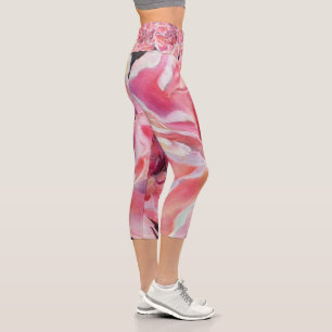 Alaskan Peonies Capri Pants Leggings