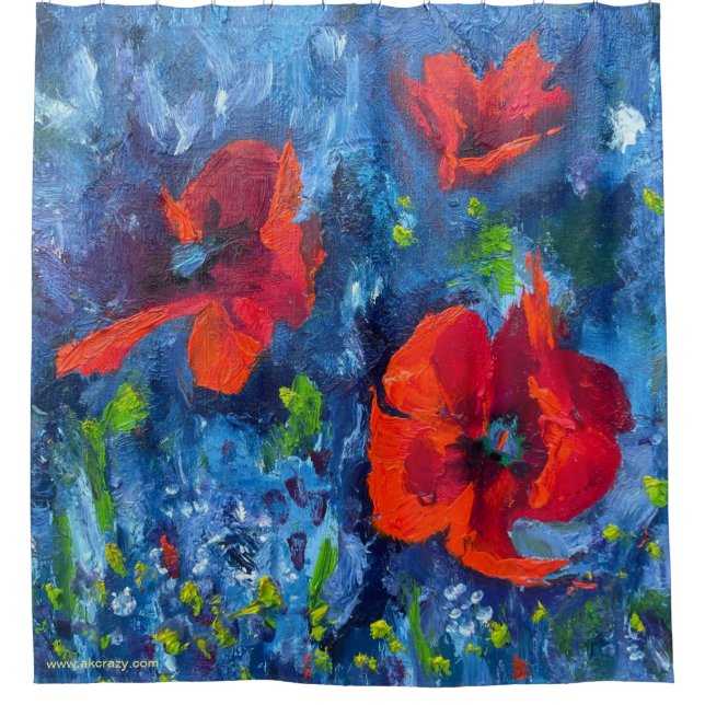 Alaskan Poppies Shower Curtain (Front)