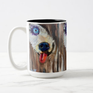 Alaskan Puppy Transport Two-Tone Coffee Mug