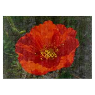 Alaskan Red Poppy Colorful Flower Cutting Board