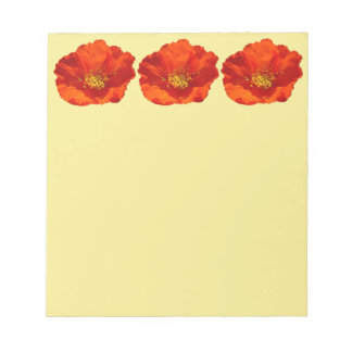 Alaskan Red Poppy Colourful Flower Notepad