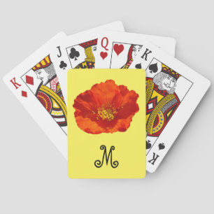 Alaskan Red Poppy Colourful Flower Playing Cards