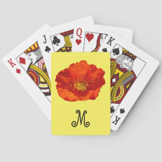 Alaskan Red Poppy Colourful Flower Playing Cards