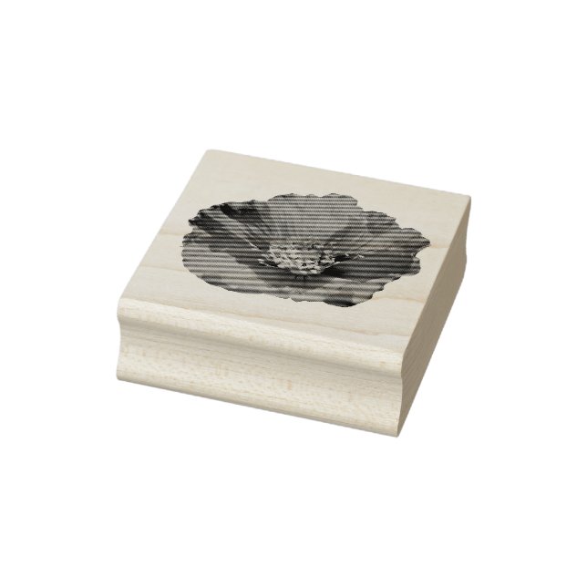 Alaskan Red Poppy Colourful Flower Rubber Stamp (Stamp)