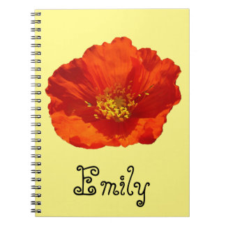 Alaskan Red Poppy Colourful Flower Spiral Notebook