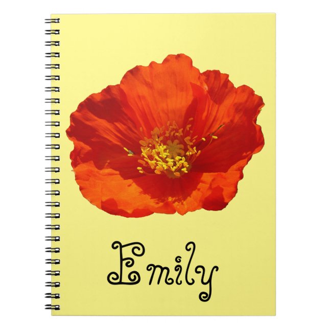 Alaskan Red Poppy Colourful Flower Spiral Notebook (Front)