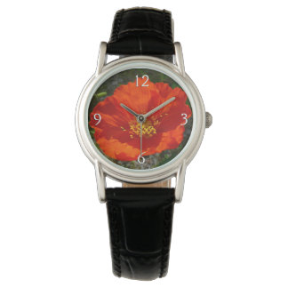 Alaskan Red Poppy Colourful Flower Watch