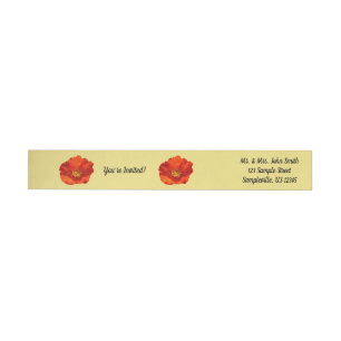 Alaskan Red Poppy Colourful Flower Wrap Around Label