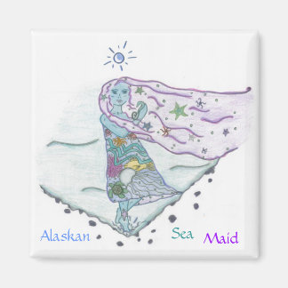 Alaskan Sea Maid with Sea Creatures Magnet