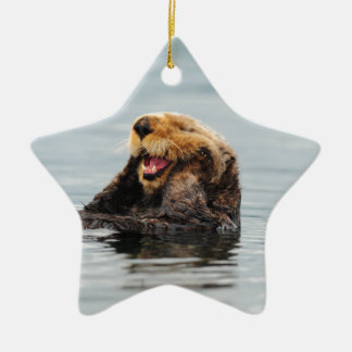 Alaskan Sea Otter Ceramic Tree Decoration