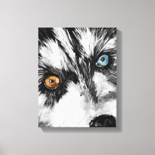 Alaskan Sled Dog_Lets Run Stretched Canvas Print