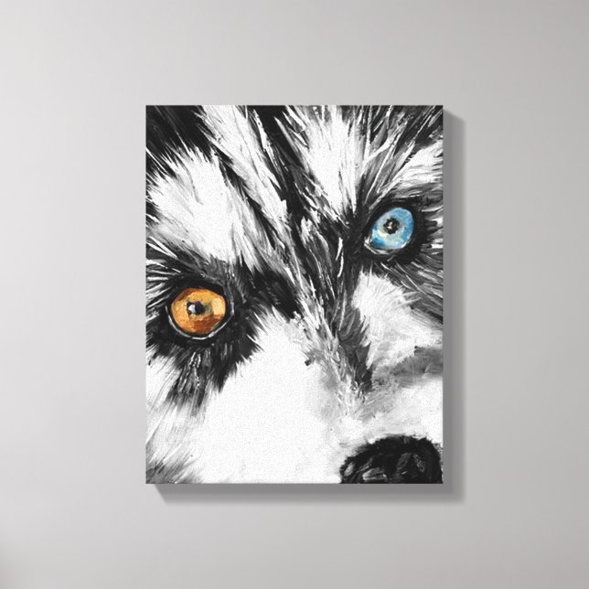 Alaskan Sled Dog_Lets Run Stretched Canvas Print (Front)