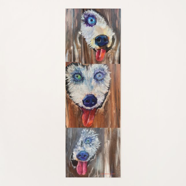 Alaskan Sled Dog Puppies in their transport Yoga Mat (Front)