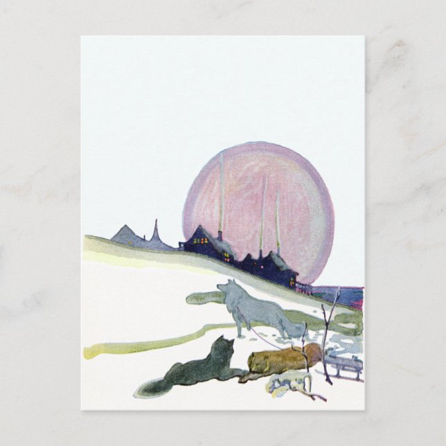 Alaskan Sled Dogs in the Snow Postcard (Front)