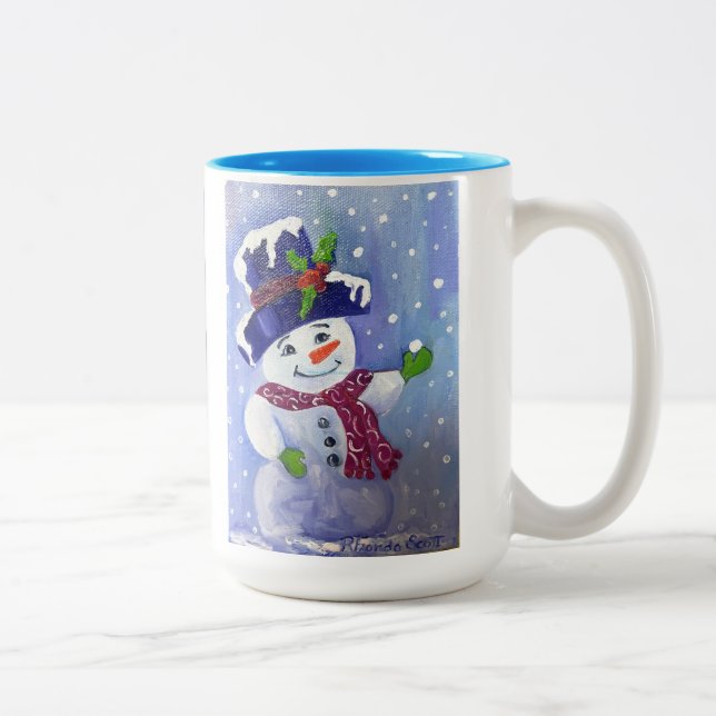 Alaskan Snowman Two tone 15oz coffee mug (Right)