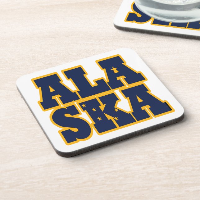 Alaskan State flag text Coaster (Left Side)