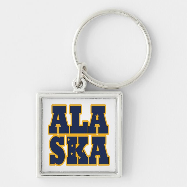 Alaskan State flag text Key Ring (Front)
