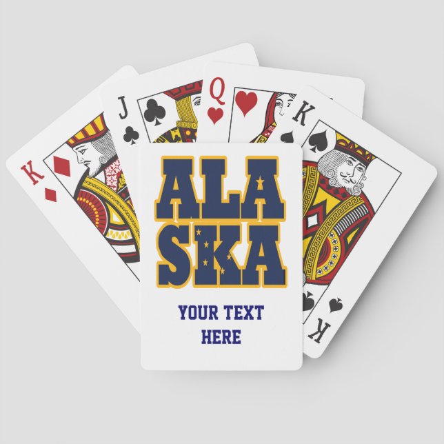 Alaskan State flag text Playing Cards (Back)