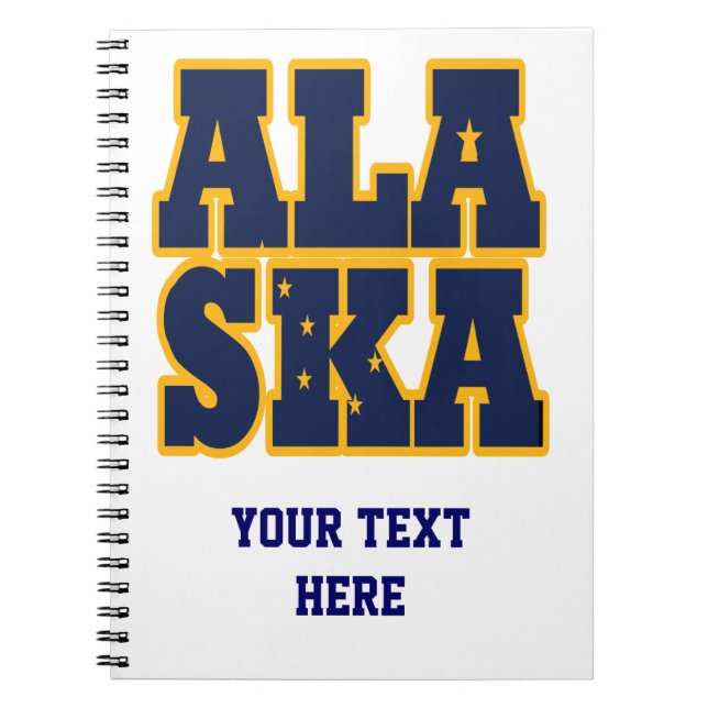 Alaskan State flag text Spiral Notebook (Front)