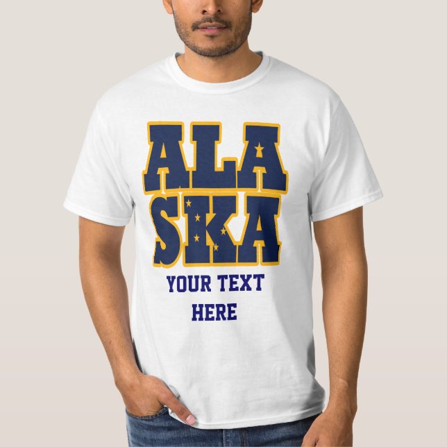 Alaskan State flag text T-Shirt (Front)