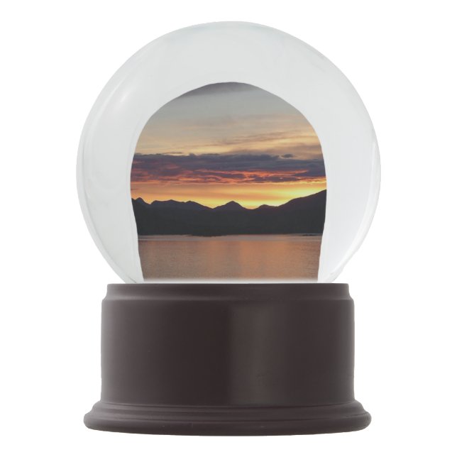 Alaskan Sunset I Beautiful Alaska Photography Snow Globe (Front)
