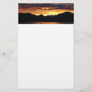 Alaskan Sunset I Beautiful Alaska Photography Stationery