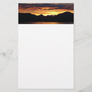 Alaskan Sunset I Beautiful Alaska Photography Stationery