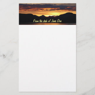 Alaskan Sunset I Beautiful Alaska Photography Stationery