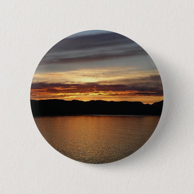 Alaskan Sunset II Beautiful Alaska Photography 6 Cm Round Badge (Front)