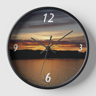 Alaskan Sunset II Beautiful Alaska Photography Clock