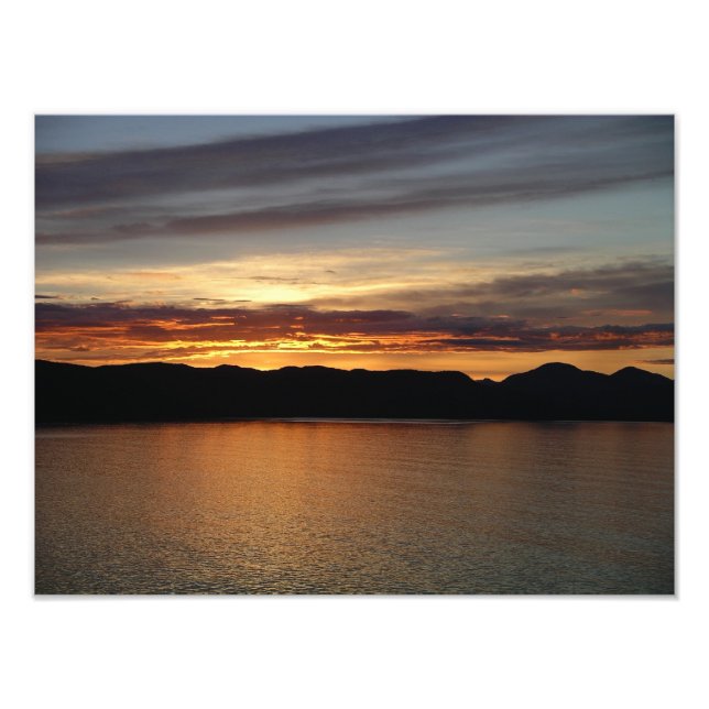 Alaskan Sunset II Beautiful Alaska Photography Photo Print (Front)