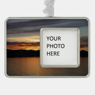 Alaskan Sunset II Beautiful Alaska Photography Silver Plated Framed Ornament
