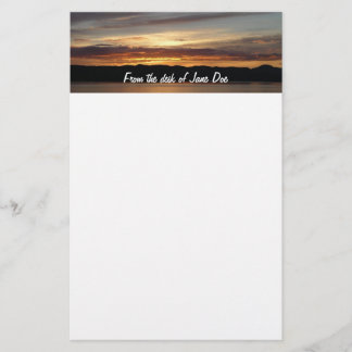 Alaskan Sunset II Beautiful Alaska Photography Stationery