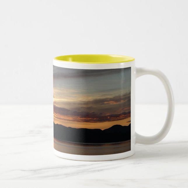 Alaskan Sunset II Beautiful Alaska Photography Two-Tone Coffee Mug (Right)