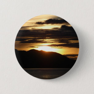 Alaskan Sunset III Beautiful Alaska Photography 6 Cm Round Badge