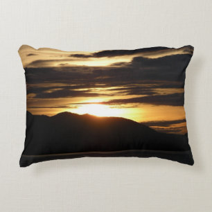 Alaskan Sunset III Beautiful Alaska Photography Decorative Cushion