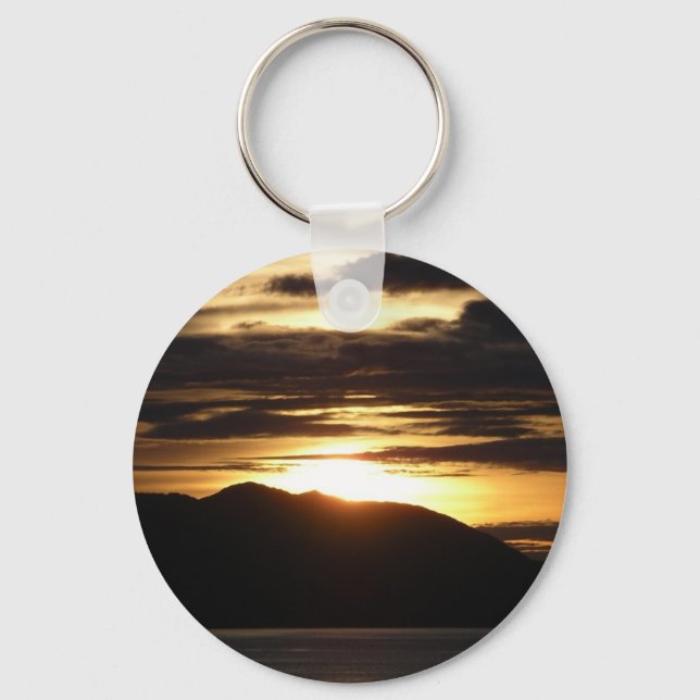 Alaskan Sunset III Beautiful Alaska Photography Key Ring (Front)