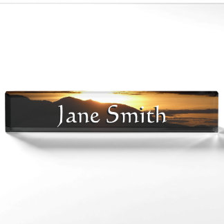 Alaskan Sunset III Beautiful Alaska Photography Nameplate