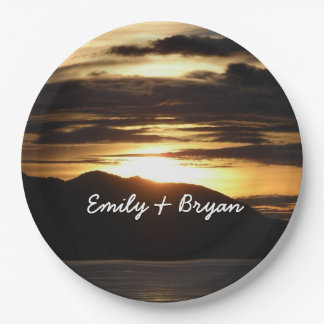 Alaskan Sunset III Beautiful Alaska Photography Paper Plate