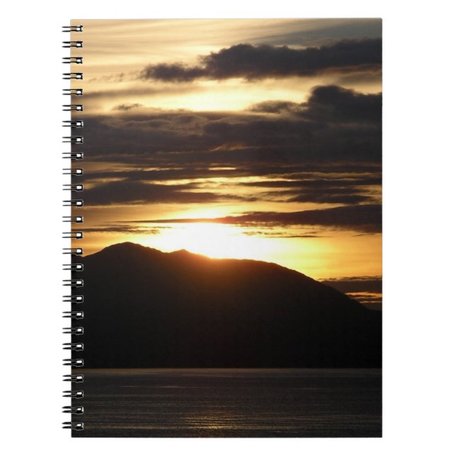 Alaskan Sunset III Beautiful Alaska Photography Spiral Notebook (Front)