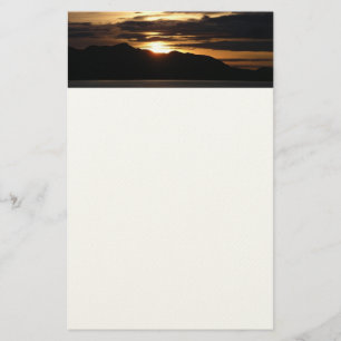Alaskan Sunset III Beautiful Alaska Photography Stationery