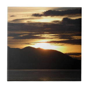 Alaskan Sunset III Beautiful Alaska Photography Tile