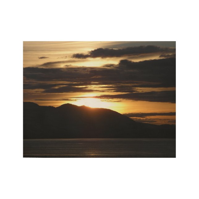 Alaskan Sunset III Beautiful Alaska Photography Wood Poster (Front)
