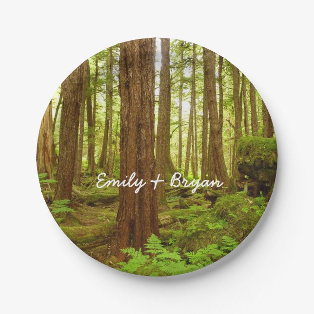 Alaskan Temperate Rainforest Paper Plate (Front)