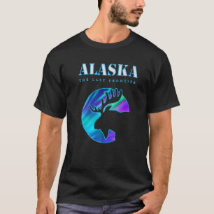 Alaskan The Last Frontier Moose With Aurora Northe T-Shirt