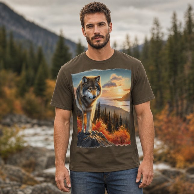 Alaskan Timber Wolf Fall Season Mens T-Shirt (Creator Uploaded)