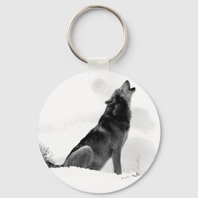 Alaskan Timber Wolf Keychain (Front)