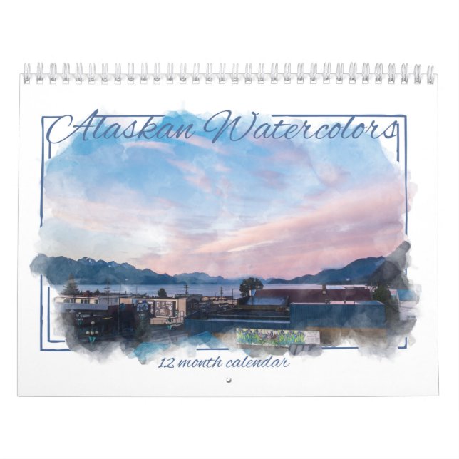 Alaskan Watercolor 12 Month Calendar (Cover)