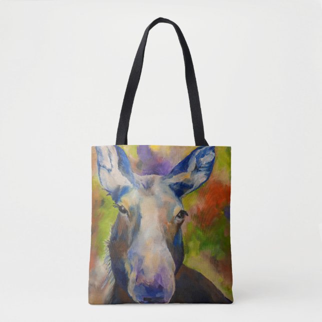 Alaskan Wildlife Moose & Bear Tote Bag (Front)