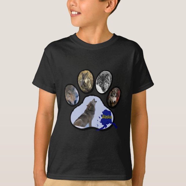 Alaskan Wolf Paw Print T-Shirt (Front)